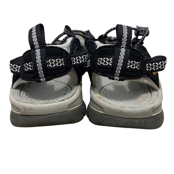 KEEN Whisper Waterproof Sandals Women's Sz 6 Black Neutral Gray Elastic Cord - Picture 4 of 9